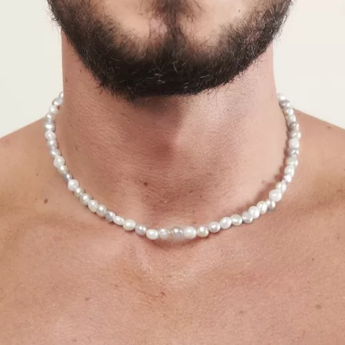 Collana in perle naturali barocche bianche