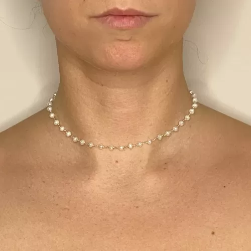 Collana catena rosario argento con Perle SHANGA